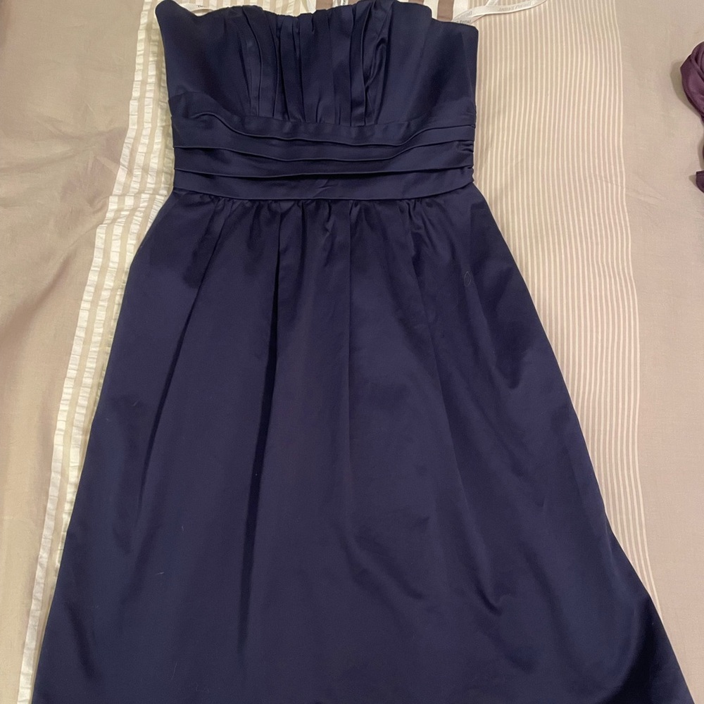 David’s Bridal strapless bridesmaid dress - Navy, Size:4